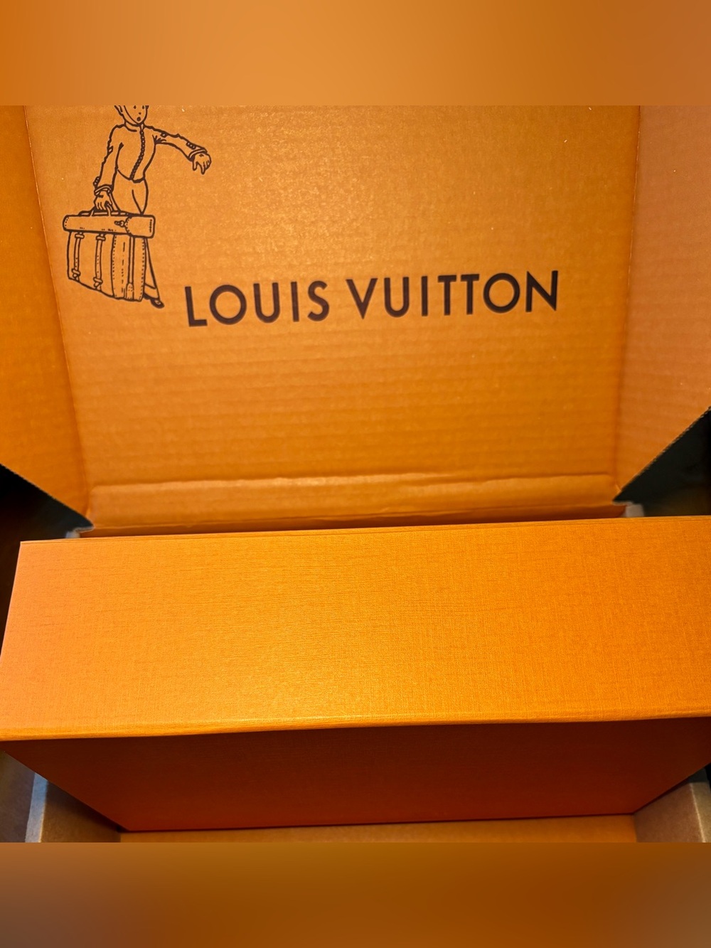 Authentic Louis Vuitton Signature Orange Textured Gift Box Approx.11” x 7” x 3” - Picture 9 of 12